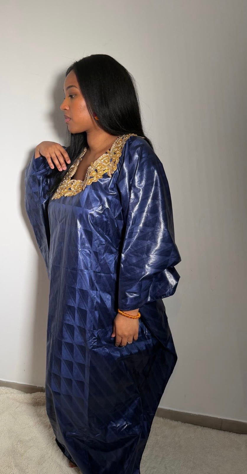 Bazin bleu nuit FEMME