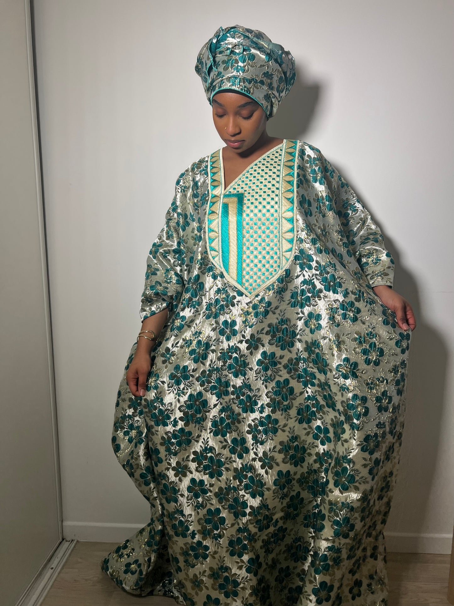 Robe Verte fleurie