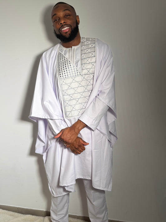 Tenue blanche et grise HOMME