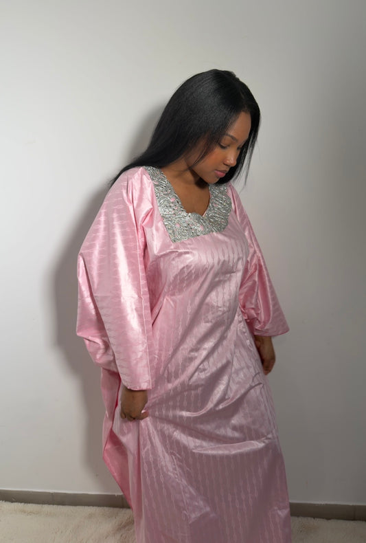 Bazin rose clair FEMME